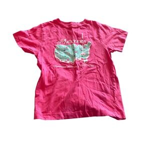 Masters Augusta National Golf Club Kids Small Pink Graphic T Shirt Preppy Golf